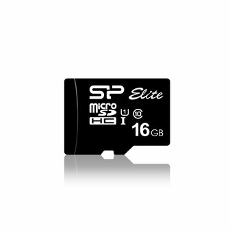 Silicon Power Elite | MicroSDHC | 16GB | Class 10 | UHS-I U1 | Tot 85MB/s | Inclusief SD-adapter | Zwart