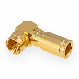 (2 STUKS) Professionele hoekcompressie-F-stekker verguld F-stekker voor SAT-kabel | coaxkabel met diameter &Oslash; 6,8 &ndash; 7,2 mm 4K UHD HQ massieve rechthoekige hoekconnector 90&deg; 