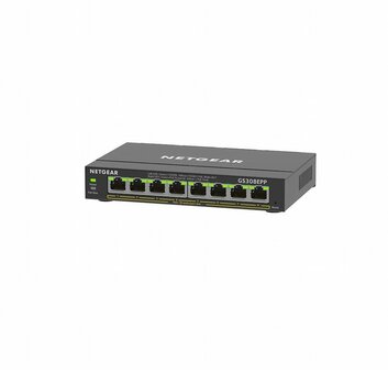 NETGEAR GS308EPP | 8-Poorts Gigabit Ethernet Switch | High-Power PoE+ | Zwart