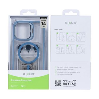  iPhone 14 Pro Rixus Classic 03 Case With MagSafe Light Blue