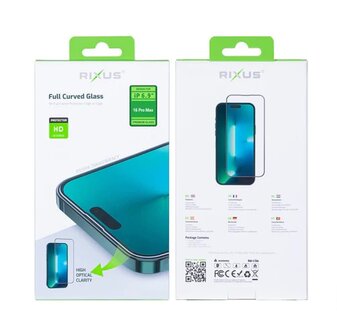  iPhone 16 Pro Max Rixus Tempered Glass Curved Edge