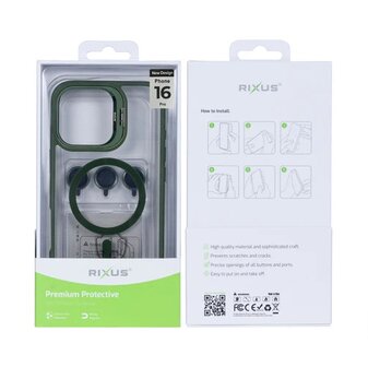 iPhone 16 Pro Rixus Classic 03 Case With MagSafe Dark Green