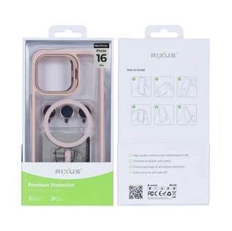 iPhone 16 Pro Rixus Classic 03 Case With MagSafe Light Pink