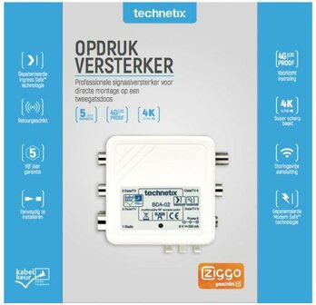 Technetix BDA-02-S SHOP Opdruk versterker Ziggo Geschikt