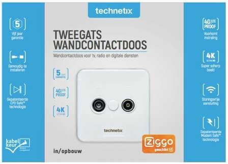  Technetix TRAS-2000-S SHOP R/TV WCD Einddoos Ziggo Geschikt