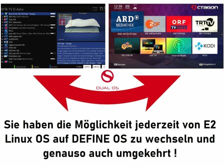 OCTAGON SF8008 V3 SUPREME 4K UHD E2 DVB-S2X &amp; DVB-C/T2 COMBO (DUAL OS)