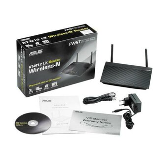 ASUS RT-N12LX | Draadloze Router | WiFi 4 (802.11n) | Fast Ethernet | Zwart