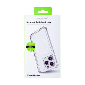 Rixus Armor-X Anti Shock Case Iphone 16 Pro MAX clear