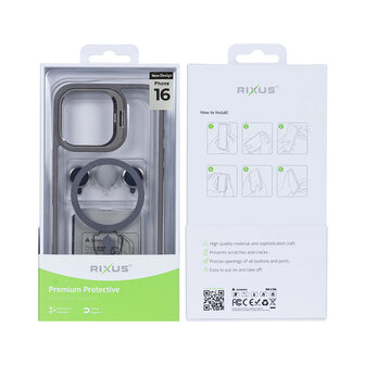 Rixus Premium Protective Iphone 16 Clear/grey