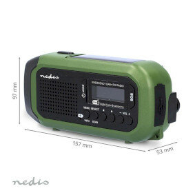 Noodradio  Draagbaar Model DAB+ / FM Batterij Gevoed Handslinger Solar Powered USB Gevoed  Wekker 
