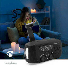 Noodradio  Tafelmodel AM / FM Powerbank-functie Accu gevoed / Handslinger / USB Gevoed 