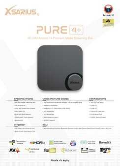 Xsarius Pure 4+ Streaming Box 4K UHD