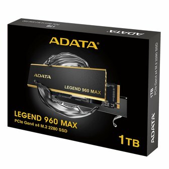 ADATA Legend 960 Max | 1TB NVMe SSD | M.2 Gen4 | 7400 MB/s Lezen | 6000 MB/s Schrijven