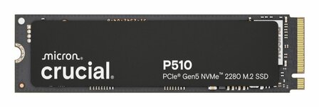 Crucial P510 | 2TB NVMe SSD | M.2 | Gen5 | 11.700MB/s Lezen | 9.500MB/s Schrijven