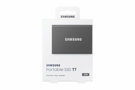 Samsung T7 | Externe SSD | 2TB | USB 3.2 Gen 2 | 1.050MB/s | Grijs | Compact &amp; Snel