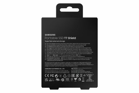 Samsung T7 Shield | Externe SSD | 2TB | USB 3.2 Gen2 | 1.050MB/s Lezen | 1.000MB/s Schrijven | Zwart