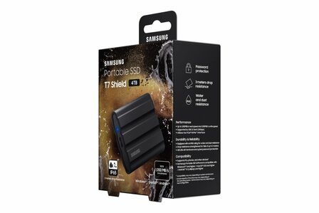 Samsung T7 Shield 4TB Portable SSD | 1.050MB/s | Zwart