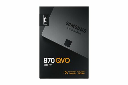 Samsung 870 QVO | 2TB SATA SSD | 2.5" | 560 MB/s Lezen | 530 MB/s Schrijven