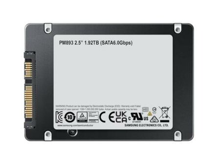 Samsung PM893 | 480GB SATA SSD | 2.5'' | 550MB/s Lezen | 520MB/s Schrijven