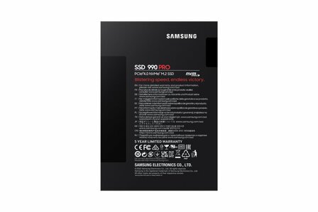 Samsung 990 PRO | 2TB NVMe SSD | M.2 Gen4 | 7.450MB/s Lezen | 6.900MB/s Schrijven