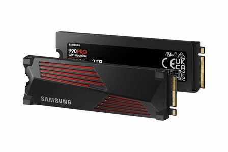 Samsung 990 PRO | 2TB NVMe SSD | M.2 | Gen4 | 7.450MB/s Lezen | 6.900MB/s Schrijven | Heatsink
