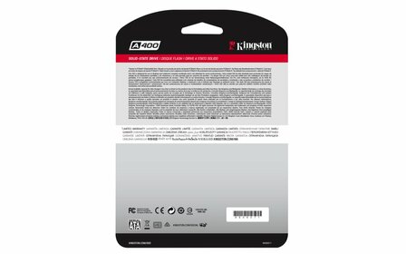 Kingston A400 | 480GB SATA SSD | 2.5'' | 500MB/s Lezen | 450MB/s Schrijven