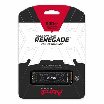 Kingston Fury Renegade | 500GB NVMe SSD | M.2 Gen4 | 7.300MB/s Lezen | 3.900MB/s Schrijven