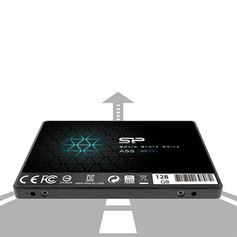 Silicon Power A55 | 128GB SATA SSD | 2.5'' | 460MB/s Lezen | 360MB/s Schrijven