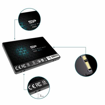 Silicon Power A55 | 128GB SATA SSD | 2.5'' | 460MB/s Lezen | 360MB/s Schrijven