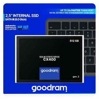 Goodram CX400 | 512GB SATA SSD | 2.5'' | 550MB/s Lezen | 500MB/s Schrijven