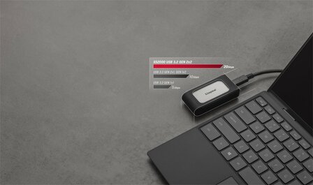 Kingston XS2000 | Externe SSD | 2000GB | USB 3.2 Gen 2x2 | Compact &amp; Snel | Zilver/Zwart