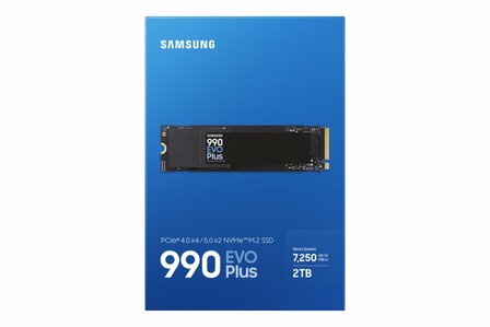Samsung 990 EVO Plus | 2TB NVMe SSD | M.2 Gen4 | 7.250MB/s Lezen | 6.300MB/s Schrijven