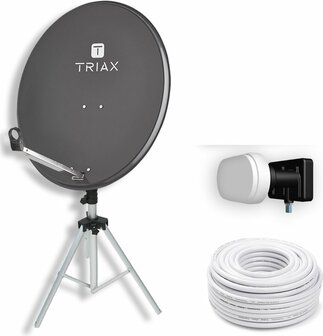 ASAT TravelSat TS65A Recreatieset Duo Single LNB + 10m coax en Afschermhoes + Statief