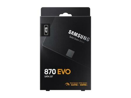 Samsung 870 EVO | 4TB SATA SSD | 2.5'' | 560MB/s Lezen | 530MB/s Schrijven