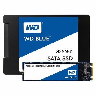 Western Digital Blue | 250GB SATA SSD | 2.5'' | 555MB/s Lezen | 440MB/s Schrijven