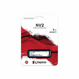 Kingston NV2 | 1TB NVMe SSD | M.2 Gen4 | 3.500MB/s Lezen | 2.100MB/s Schrijven