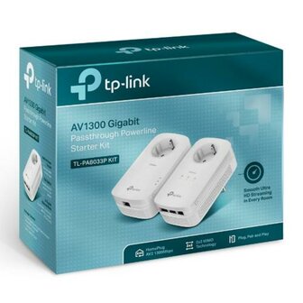 TP-Link TL-PA8033P KIT | Powerline Adapter Set | 1300 Mbps | 3x Gigabit Ethernet | Met Stopcontact | Wit