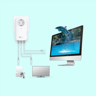 TP-Link TL-PA8033P KIT | Powerline Adapter Set | 1300 Mbps | 3x Gigabit Ethernet | Met Stopcontact | Wit