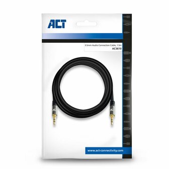 ACT AC3610 | 3.5mm Audiokabel | 1,5 Meter | Stereo Jack naar Jack | Zwart