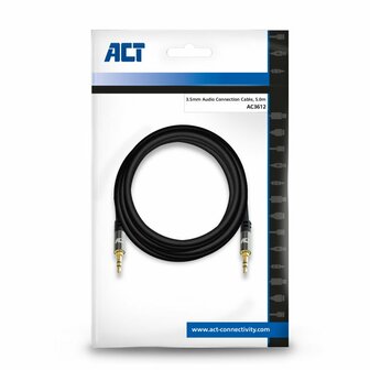 ACT AC3612 | 3.5mm Audiokabel | 5 Meter | Stereo Jack naar Jack | Zwart