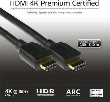 ACT AK3945 | 3 m HDMI Kabel | HDMI Type A naar Type A | Zwart