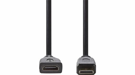 Nedis CVGP34590BK02 | 0,2 m HDMI Kabel | HDMI Type C (Mini) naar HDMI Type A | Zwart