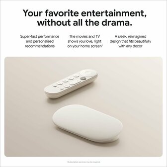 Google TV Streamer Wit 4K | 32GB Opslag | Bluetooth + Wifi + Ethernet