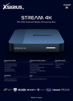 Xsarius STREAM 4K UHD Android Media Streaming Box