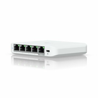 Ubiquiti UniFi Flex Mini 2.5G | 2.5G Managed Switch (5 poorten) | 5x 2.5G RJ45 | PoE (input) | Wit