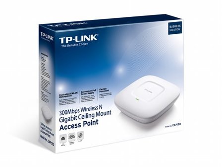 TP-Link EAP225 | WiFi 5 Access Point | 1750 Mbit/s | PoE (met Injector) | Inclusief Montagebeugel