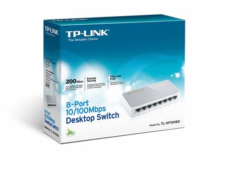 TP-Link TL-SF1008D | 8-Poorts 10/100 Mbps Desktop Switch | Unmanaged
