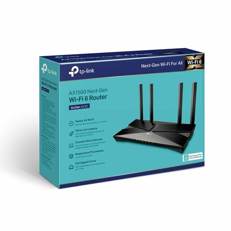 TP-Link Archer AX10 | Wifi 6 Router | Gigabit Ethernet Dual-band (2.4 GHz / 5 GHz) | 1201Mbit/s
