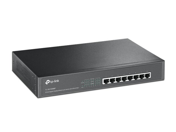 TP-Link TL-SG1008MP | Unmanaged Switch | 8 Poorten | Gigabit Ethernet (10/100/1000 Mbps) | PoE | Zwart