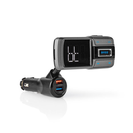 FM-Transmitter voor in de Auto | Bluetooth&reg; | Bass Boost | microSD-Kaartsleuf | Handsfree Bellen | Spraakbediening | 3,0 A / 2,4 A